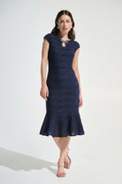 Signature | Lurex Cascade Flounce Dress With Rhinestone Bow