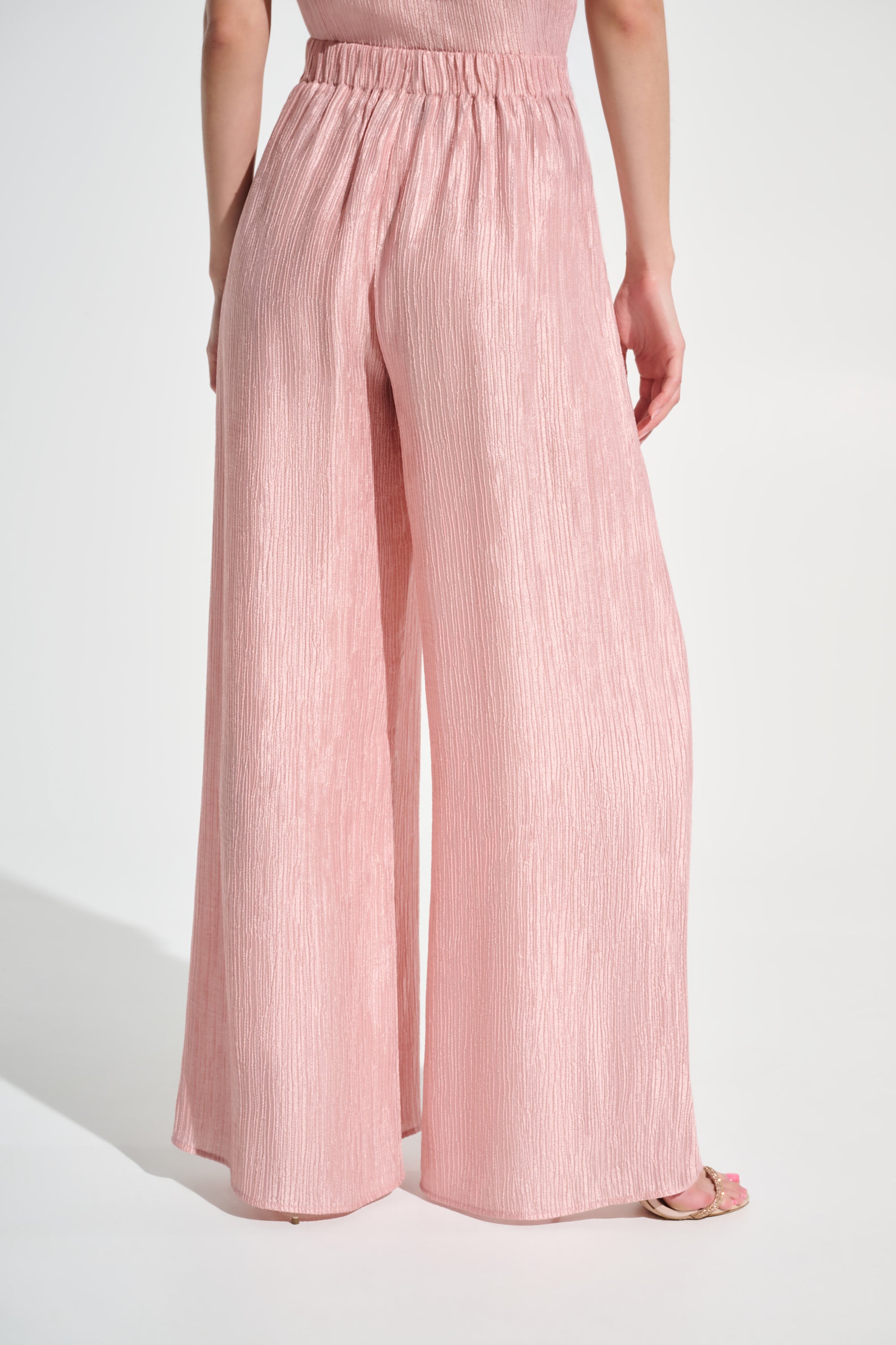 Signature | Crinkle Jacquard Pull-On Wide Leg Pants
