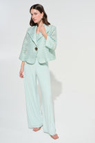 Signature | Novelty Shadow Stripe Swing Jacket With Lapel