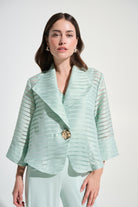 Signature | Novelty Shadow Stripe Swing Jacket With Lapel