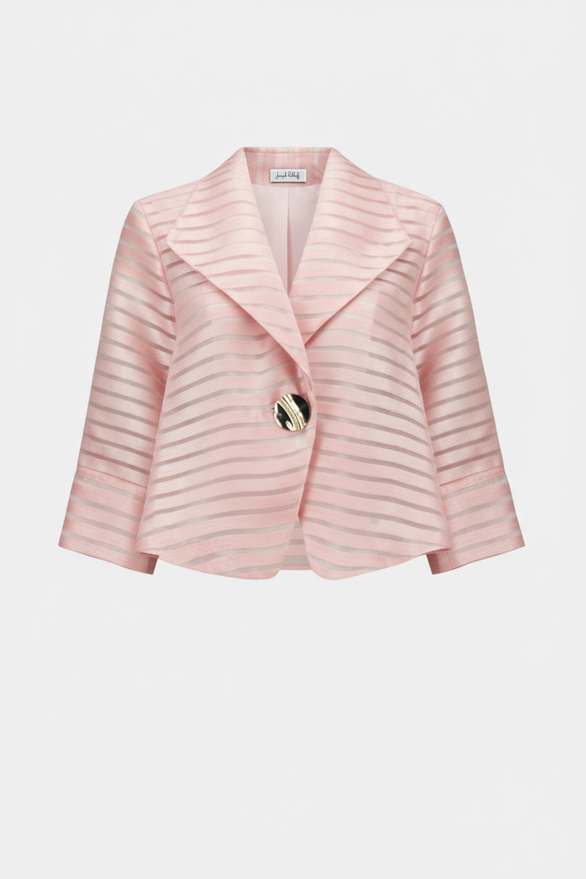 Signature | Novelty Shadow Stripe Swing Jacket With Lapel