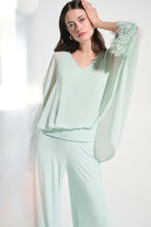 Signature | Chiffon Knit Poncho Top With Novelty Trim