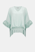 Signature | Chiffon Knit Poncho Top With Novelty Trim