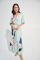Signature | Satin Floral Print Fit And Flare Dress