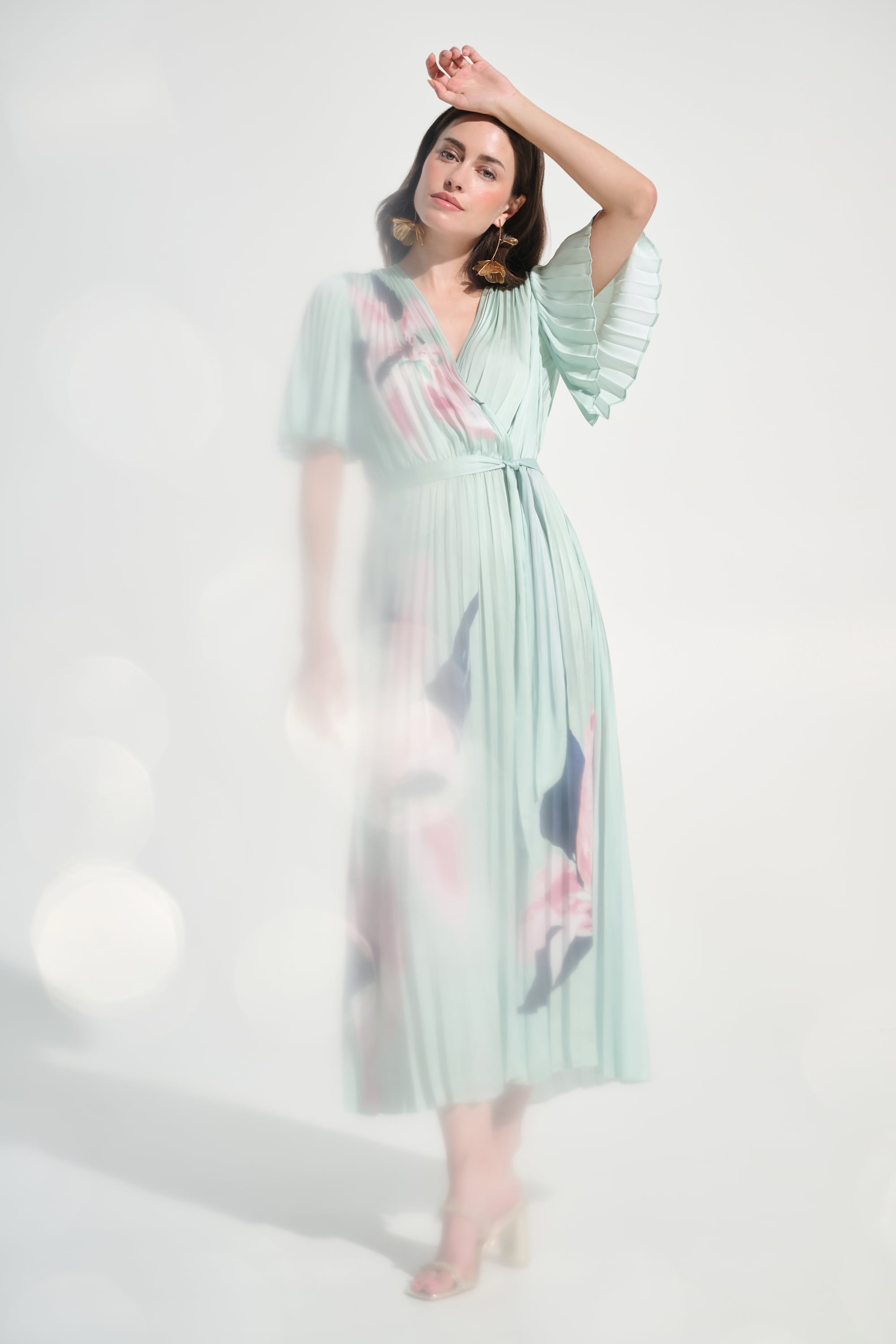 Signature | Satin Floral Print Fit And Flare Dress