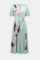Signature | Satin Floral Print Fit And Flare Dress