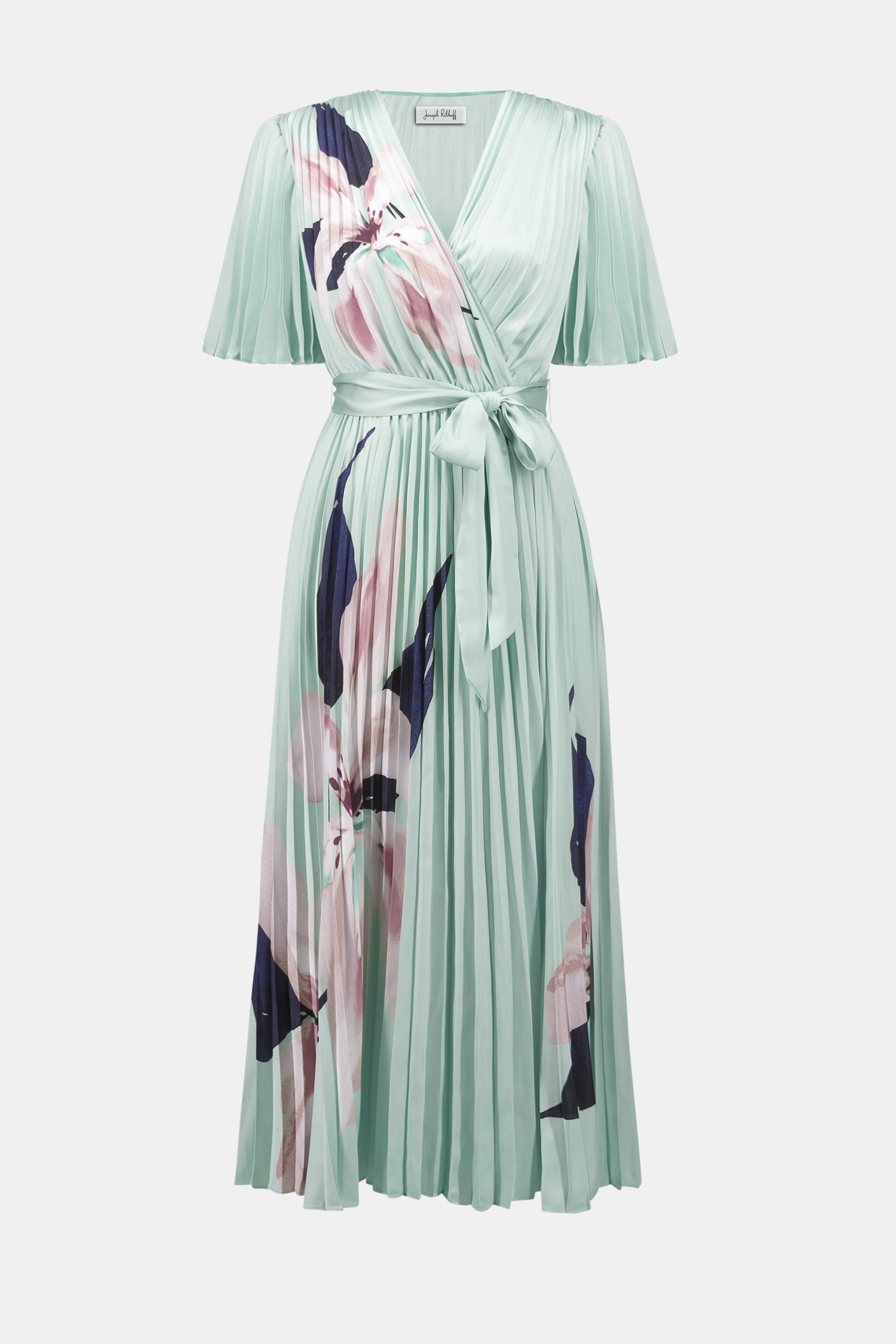Signature | Satin Floral Print Fit And Flare Dress