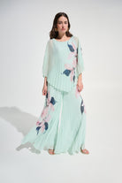Signature | Chiffon Floral Print Pleated Wide Leg Pants