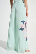 Signature | Chiffon Floral Print Pleated Wide Leg Pants