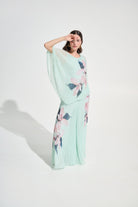 Signature | Chiffon Floral Print Pleated Poncho Top