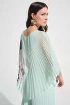 Signature | Chiffon Floral Print Pleated Poncho Top