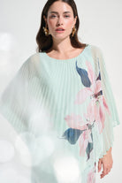 Signature | Chiffon Floral Print Pleated Poncho Top