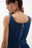 Joseph Ribkoff Denim Fit And Flare Midi Dress With Belt-262901