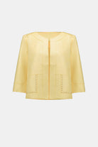 Foiled Scuba Suede Boxy Jacket With Stud Details