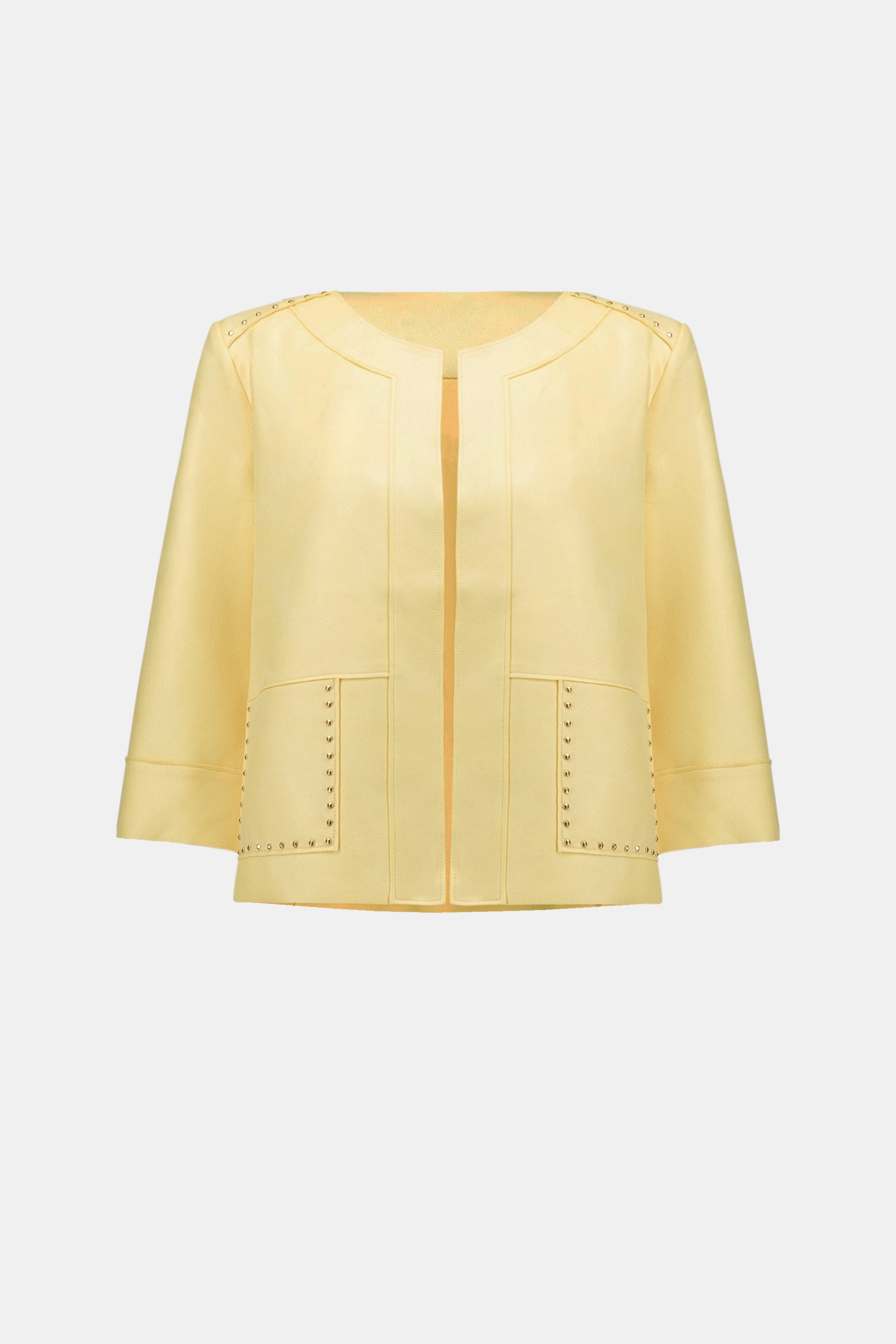 Foiled Scuba Suede Boxy Jacket With Stud Details