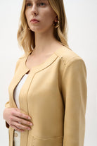 Foiled Scuba Suede Boxy Jacket With Stud Details