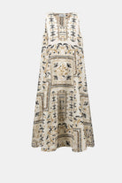 Linen Blend Scarf Print A-Line Dress