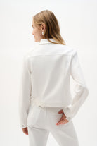 Featherweave Denim Jacket With Lace Embroidery