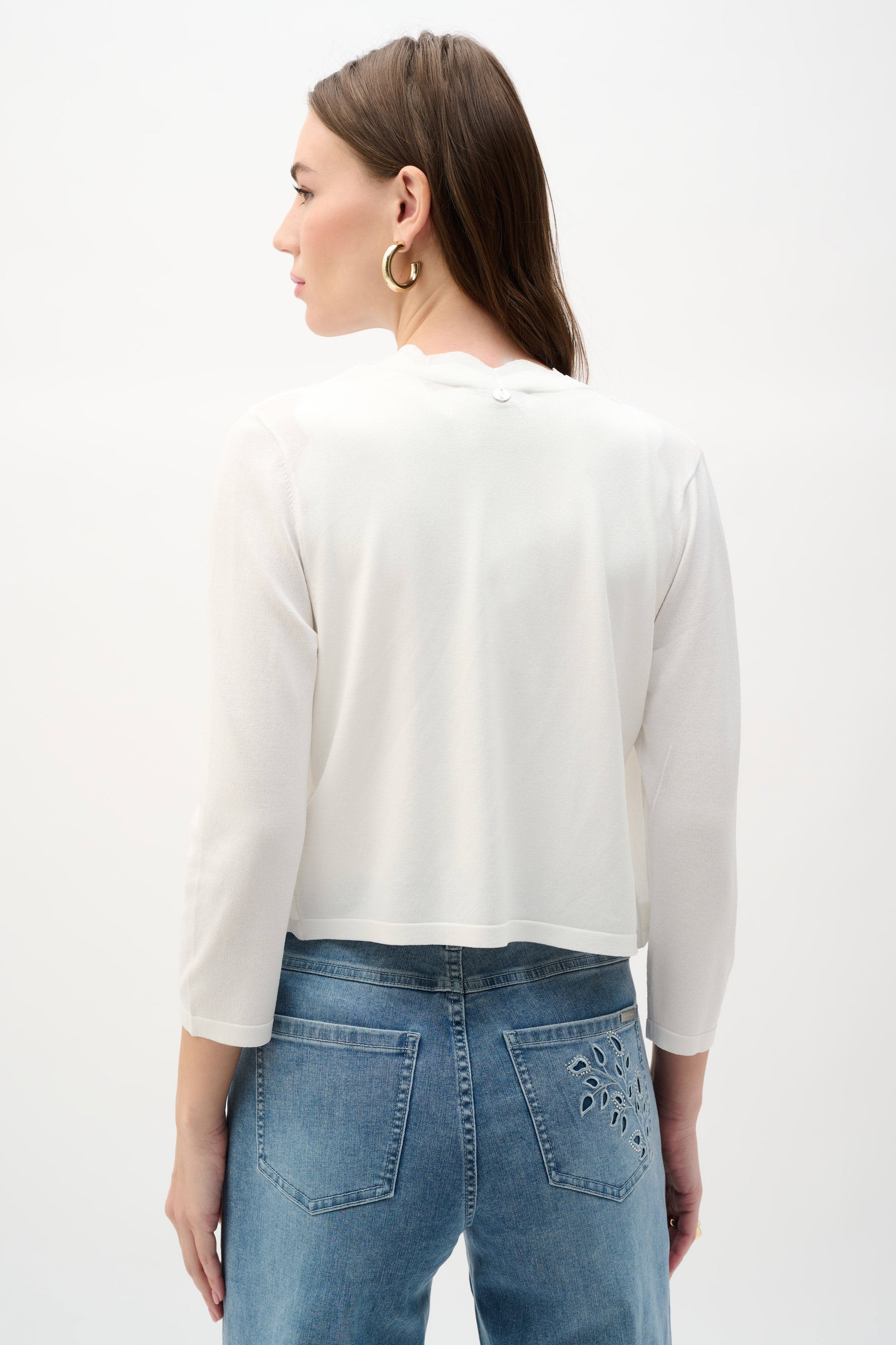 Joseph Ribkoff Viscose Sweater Knit Fitted Bolero Cardigan-262923