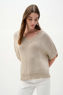 Jospeh Ribkoff Viscose and Lurex Sweater Knit Relaxed Top-262925