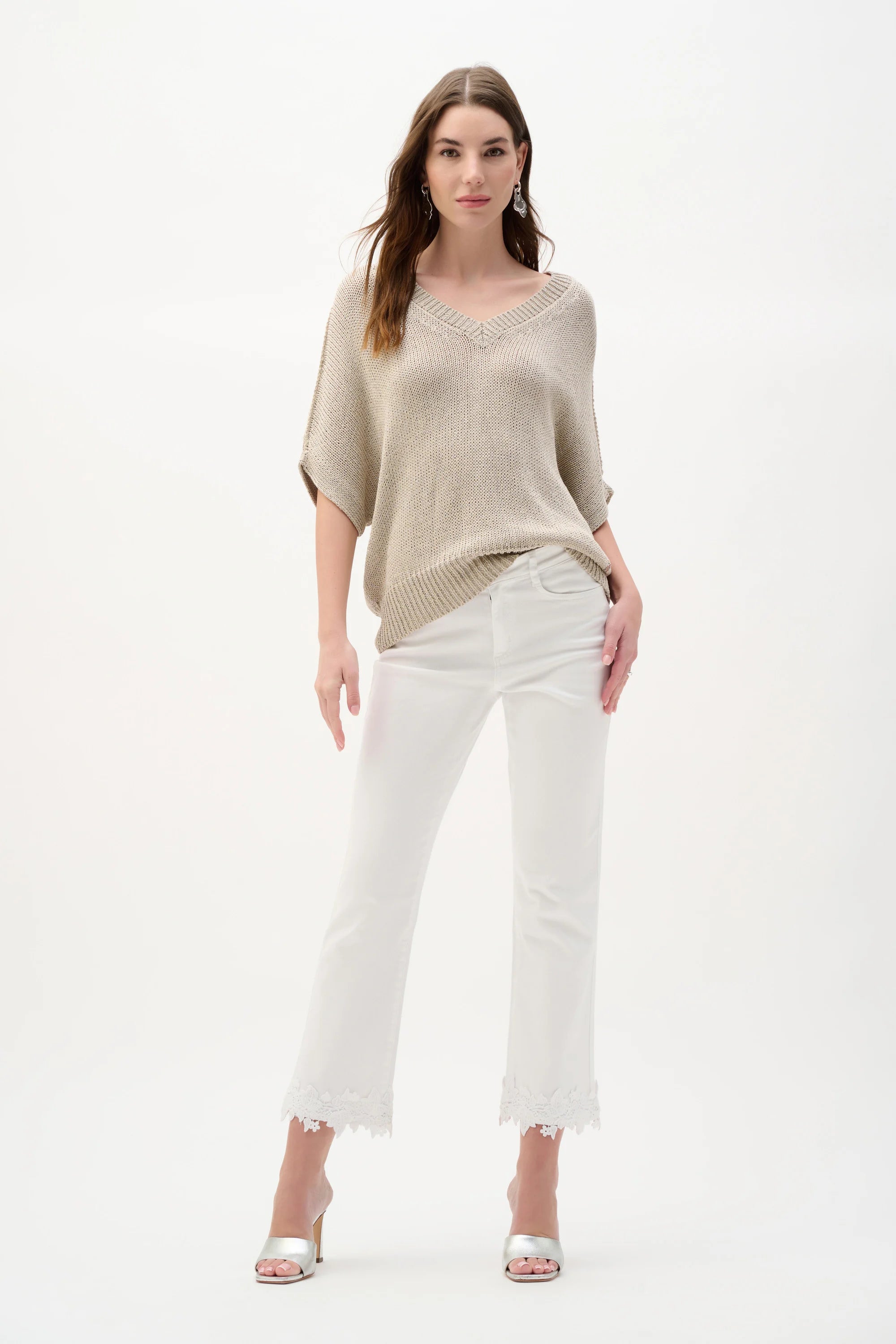 Jospeh Ribkoff Viscose and Lurex Sweater Knit Relaxed Top-262925