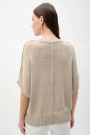 Jospeh Ribkoff Viscose and Lurex Sweater Knit Relaxed Top-262925