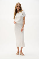 Textured Viscose Sweater Knit Short Sleeve Shirt