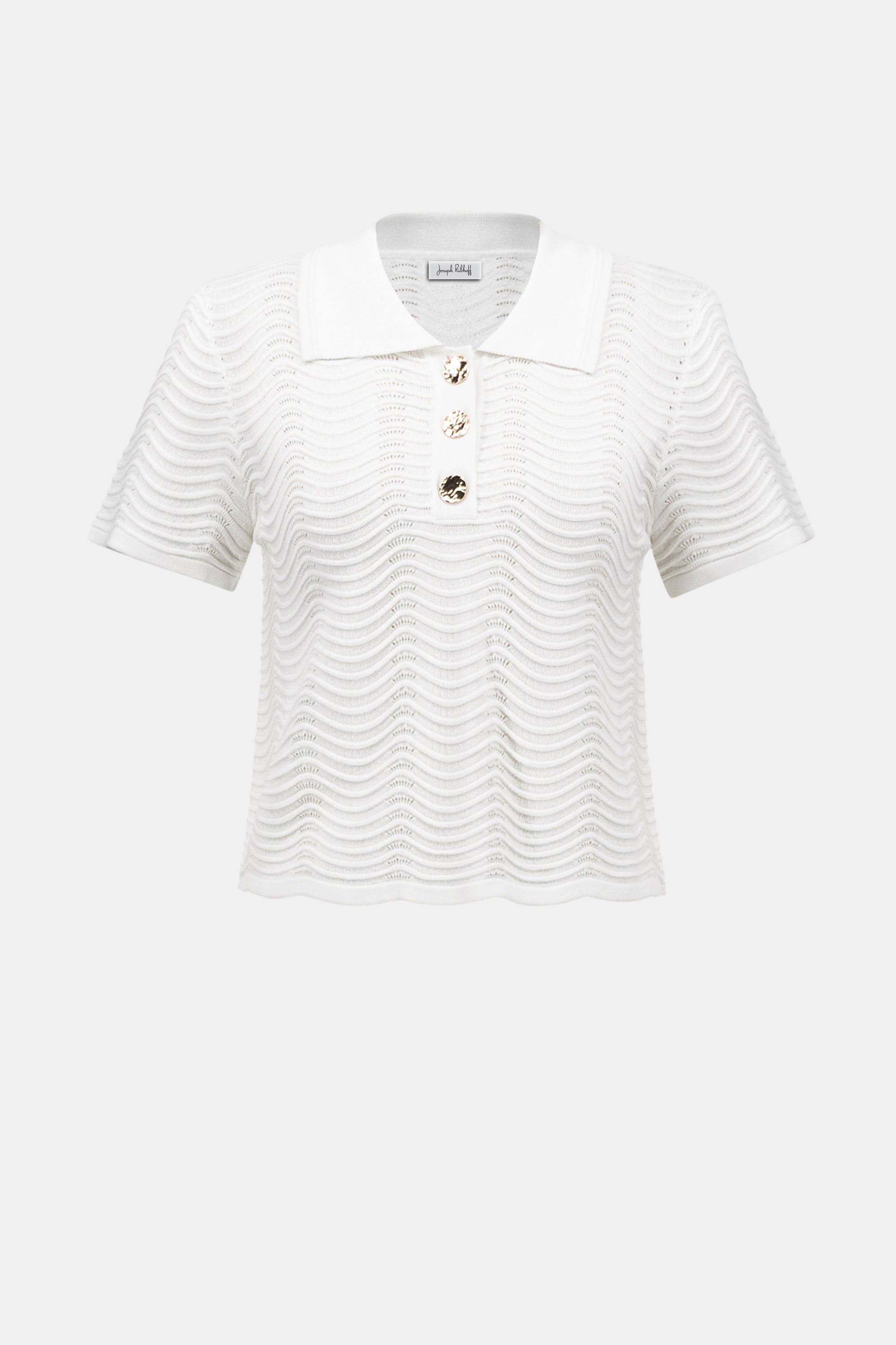 Textured Viscose Sweater Knit Short Sleeve Shirt