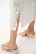 Textured Viscose Sweater Knit Pencil Skirt