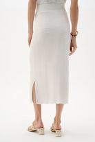 Textured Viscose Sweater Knit Pencil Skirt