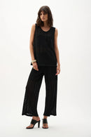 Joseph Ribkoff Viscose Jacquard Knit Chevron Stitch Tunic-262932