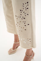 Repreve® Denim Wide Leg Crop Jeans With Embroidery