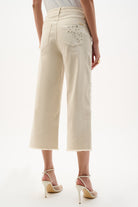 Repreve® Denim Wide Leg Crop Jeans With Embroidery