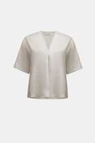 Linen Straight Top With V-notch neckline