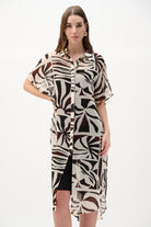 Chiffon Tropical Print Straight Blouse