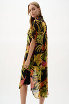 Chiffon Tropical Print Straight Blouse