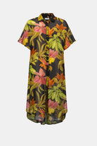 Chiffon Tropical Print Straight Blouse