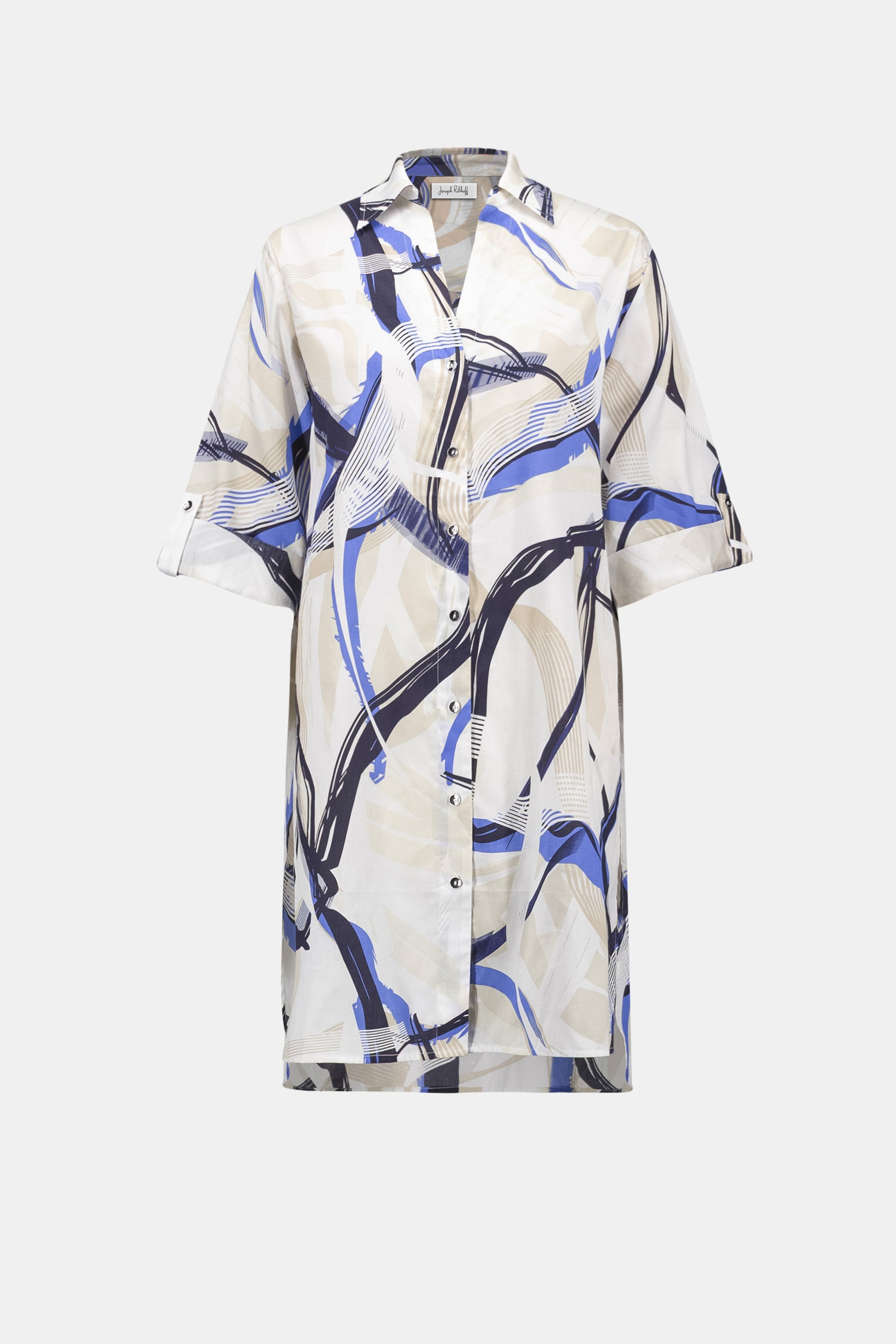 Cotton Voile Abstract Print Straight Blouse