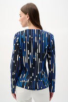 Mesh And Satin Geometric Print Fitted Jacket