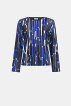 Mesh And Satin Geometric Print Fitted Jacket