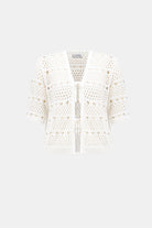 Viscose Sweater Knit Open-Stitch Cardigan