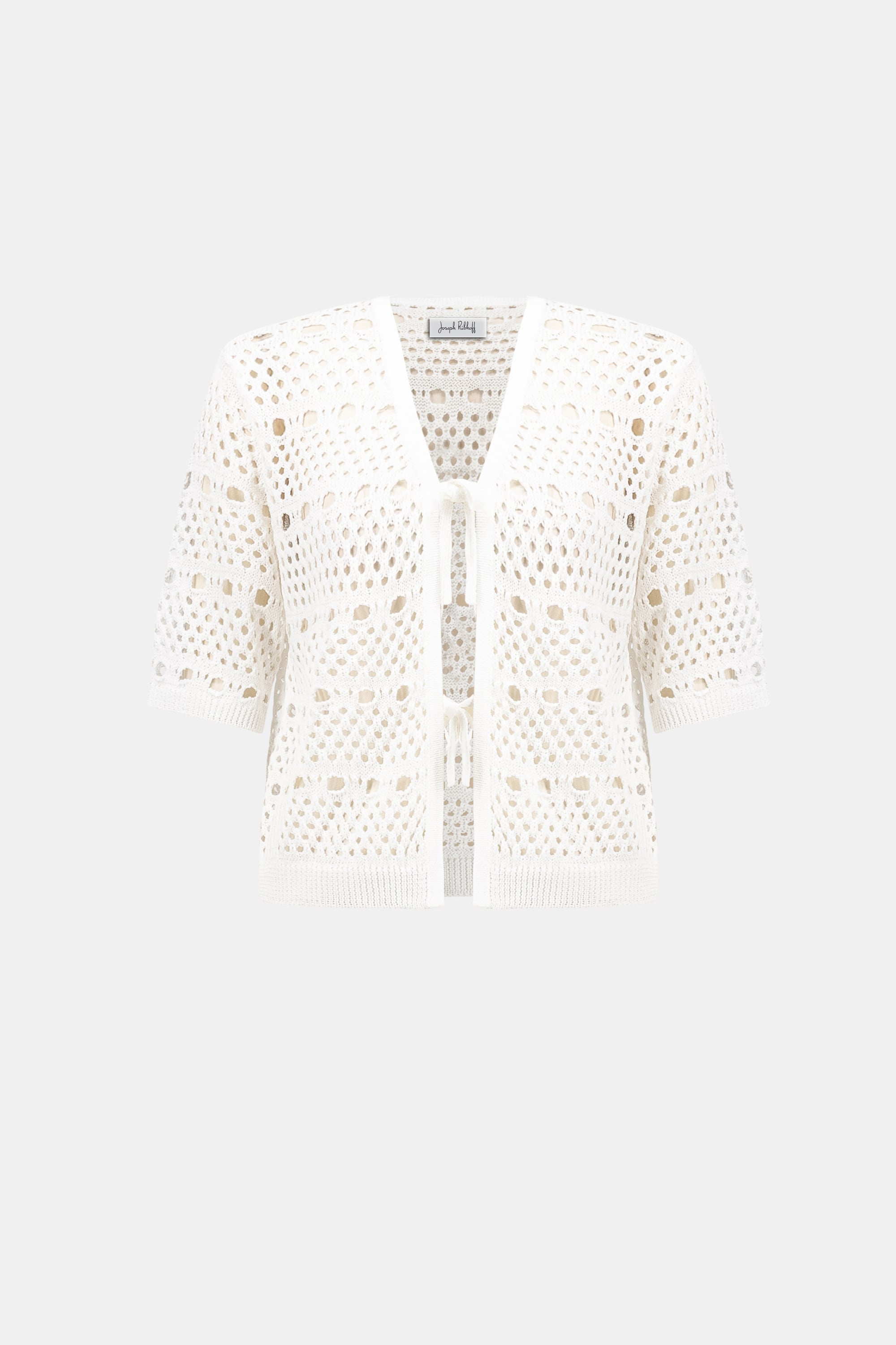 Viscose Sweater Knit Open-Stitch Cardigan