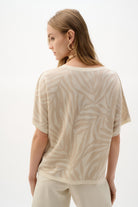 Viscose Jacquard Knit Tropical Print Sweater
