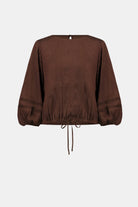 Pleated Satin Cocoon Top With Pleats