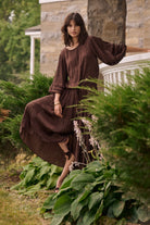 Pleated Satin Flare Skirt With Pleats
