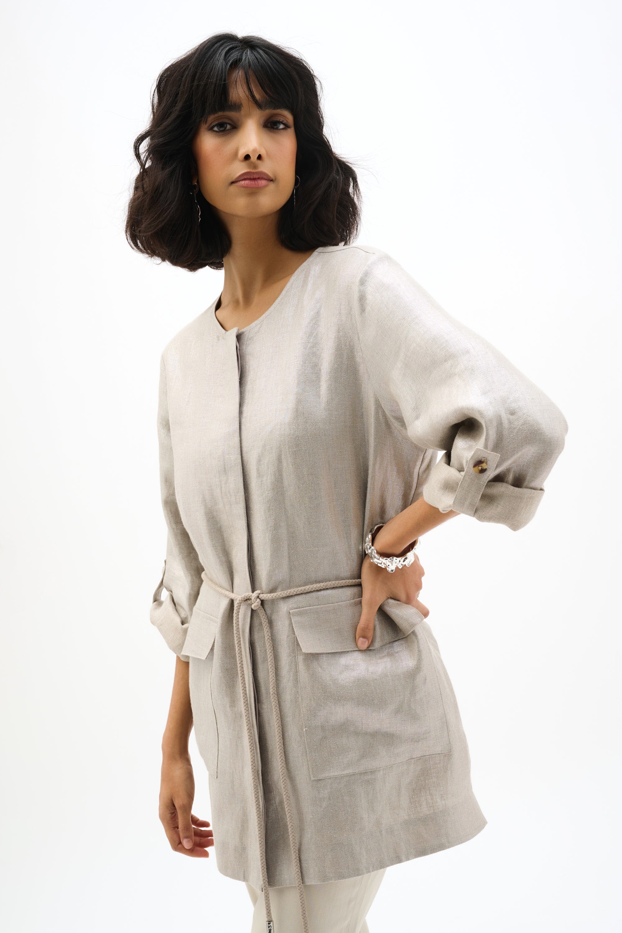 Foiled Linen Jacket