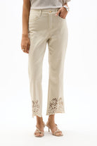 Repreve® Straight Jeans With Flower Embroidery
