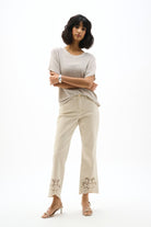 Repreve® Straight Jeans With Flower Embroidery