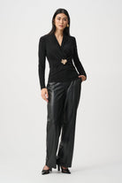 Silky Knit Twist Wrap Top