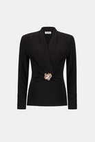 Silky Knit Twist Wrap Top